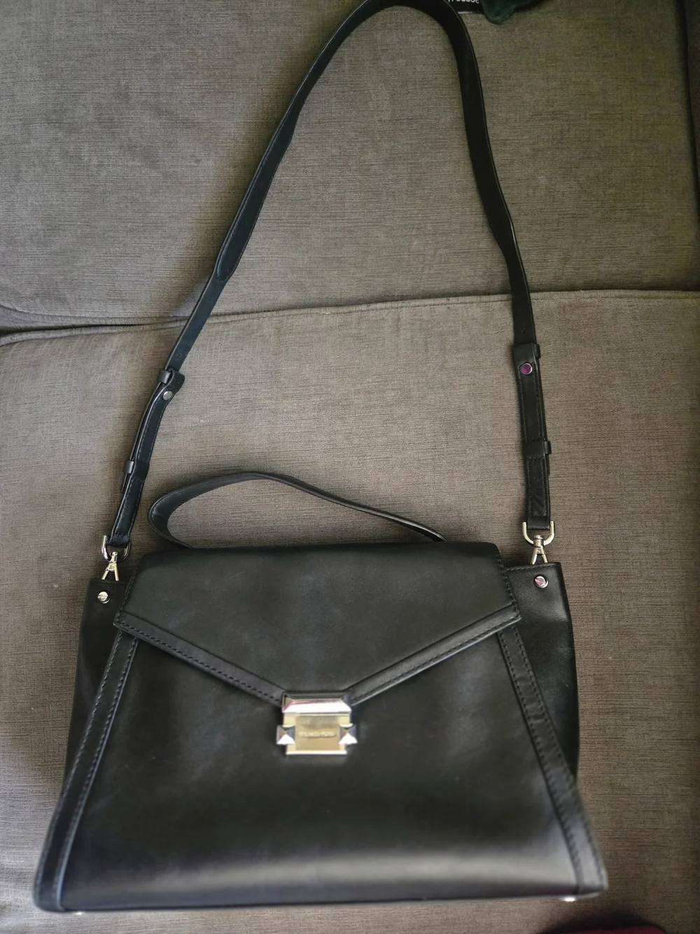 Michael Kors Black Satchel with Silver-Tone Hardware
